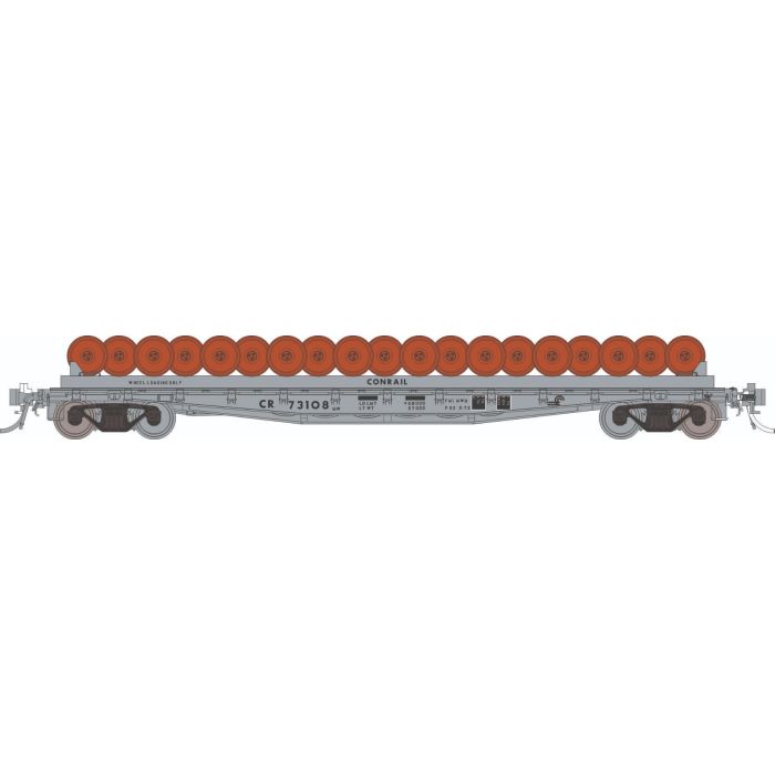 Rapido Class F30D 50' Wheel Flatcar w/ Load (138504A) | Single | Conrail | HO Scale