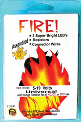 Evan Designs, Fire Effects Pico LED Kit, 3 LEDs, Resistors & Wire, Universal 5-19V AC/DC Input (All Scales)
