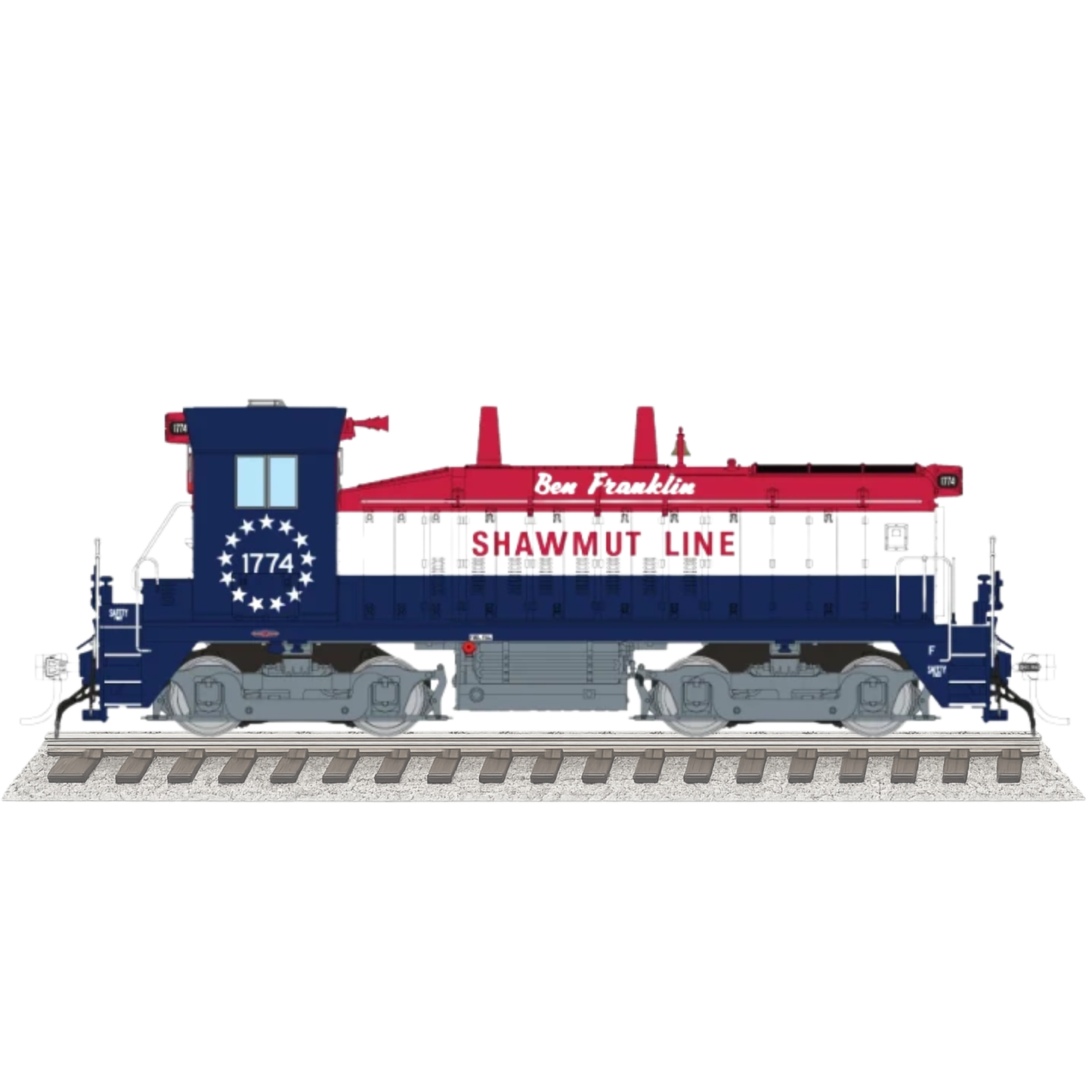 Rapido 27616 | EMD SW9 | Shawmut Line #1774 "Ben Franklin" | DC/DCC/Sound | HO Scale