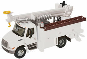 Walthers SceneMaster, International(R) 4300 Utility Truck w/ Drill, w/ Railroad Maintenance-of-Way Logo Decals, Assembled, HO Scale