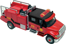 Walthers SceneMaster, International(R) 7600 2-Axle Crew-Cab Brush Fire Truck, Assembled, HO Scale