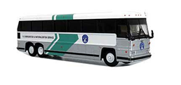 Iconic Replicas MCI MC-12 Bus, U.S. Immigration & Naturalization Service, Assembled, HO Scale