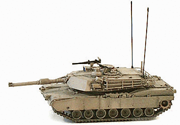GHQ, Military US & Allies (Modern) Heavy Tank (Unpainted, Metal) Kit, M1A2 Abrams Main Battle Tank, N Scale