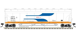 Atlas, Pressureaide Centerflow Covered Hopper, ACFX #59914, Ready to Run, Master, N Scale