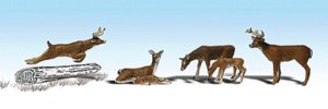 Woodland Scenics Scenic Accents(R) Figures, White-tail Deer, pkg of 6, HO Scale