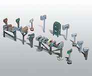 Woodland Scenics, Assorted Rural & City Mailboxes, Unpainted Metal Castings, Kit, HO Scale