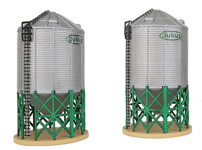 Imex Model Company (6147) | Sukup Grain Towers | 2-Pack, Large | Assembled | HO Scale