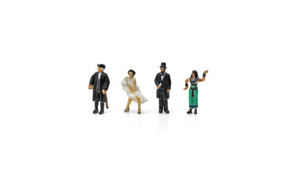 Woodland Scenics Find Me Figures Scenic Accents (2866) | Historical Figures | Pkg of 4 | HO Scale