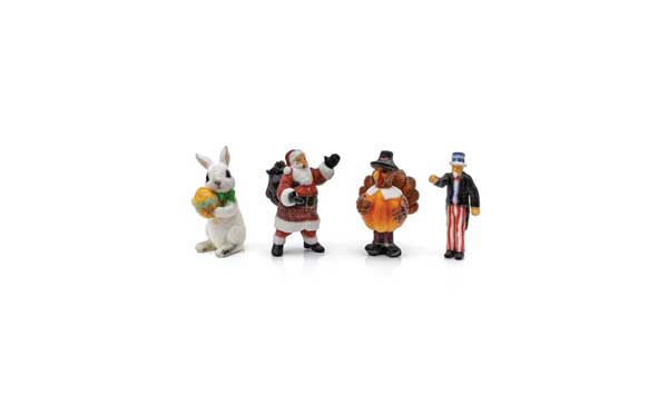 Woodland Scenics Find Me Figures Scenic Accents (2868) | Holiday Figures | Pkg of 4 | HO Scale