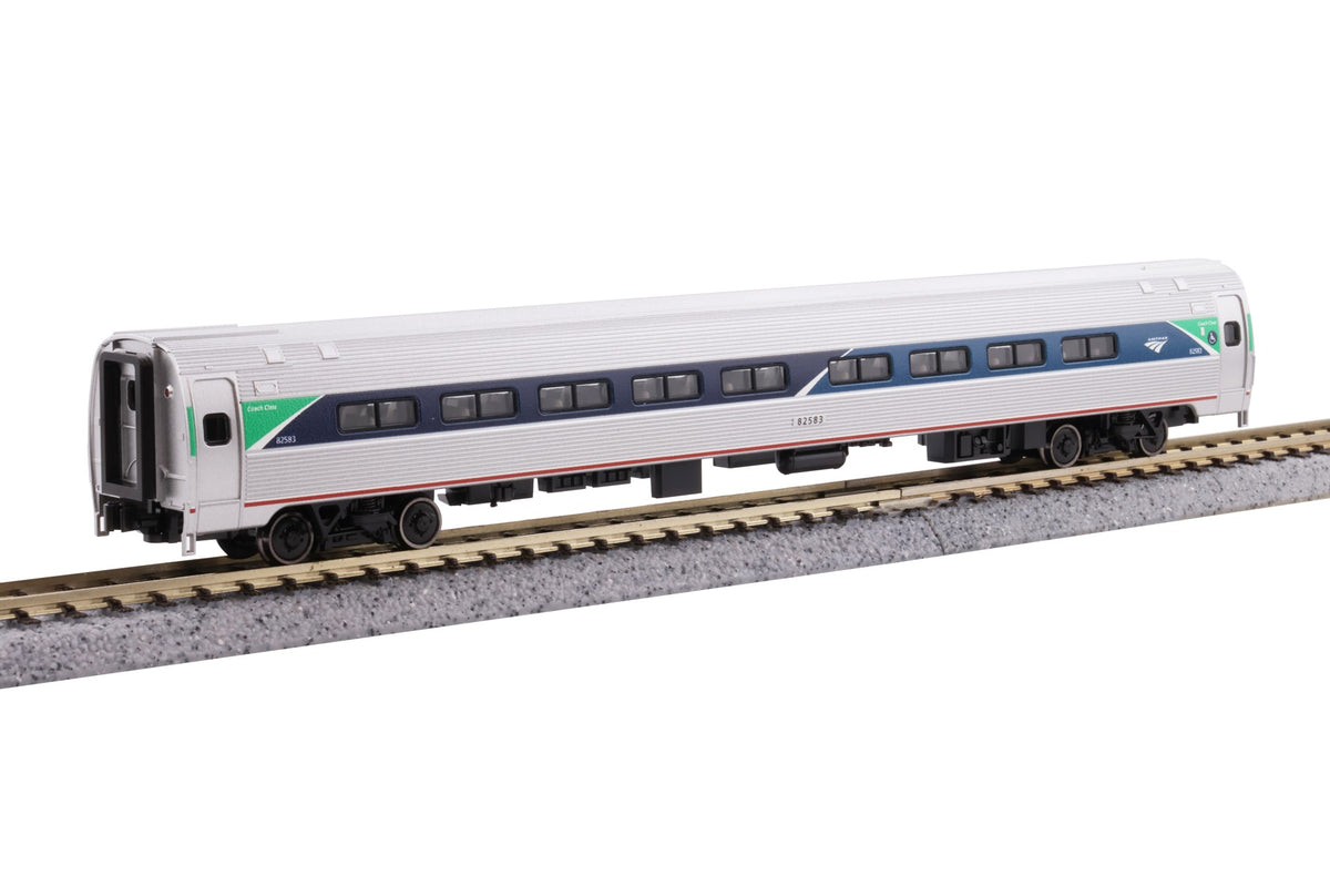 Kato Amfleet I 4-Car Bookcase Set Amtrak Phase VII Cafe & Coaches N Scale