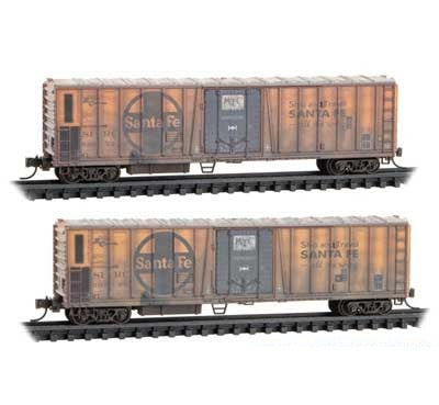 Micro Trains 51' Riveted-Side Mechanical Reefer - 2 Pack - Santa Fe - N Scale (Pre-Owned)