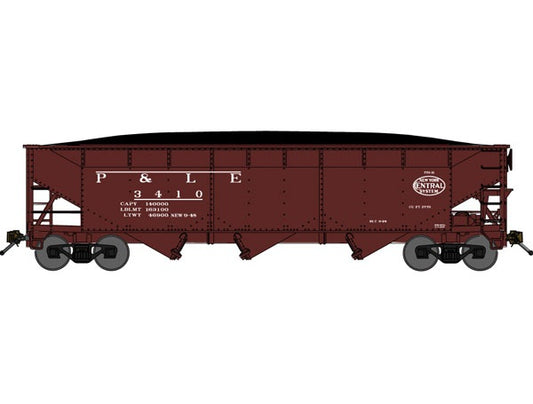 Bluford Shops 70-Ton Offset-Side 3-Bay Hopper w/ Load - Pittsburgh & Lake Erie #3410 - N Scale (NOS)