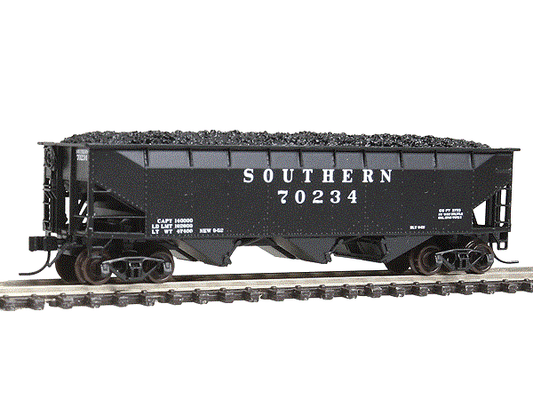 Bluford Shops 70-Ton Offset-Side 3-Bay Hopper w/ Load - Southern Railway #70234 - N Scale (NOS)