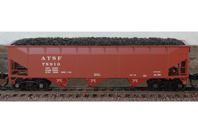 Bluford Shops 70-Ton Offset-Side 3-Bay Hopper w/ Load - ATSF #78910 - N Scale (NOS)