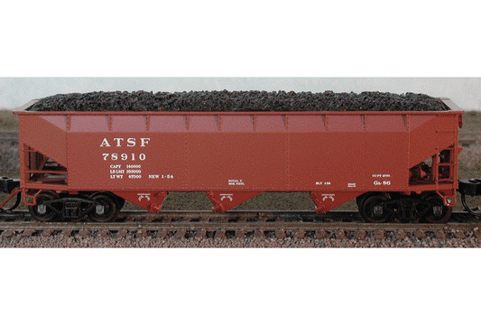 Bluford Shops 70-Ton Offset-Side 3-Bay Hopper w/ Load - ATSF #78910 - N Scale (NOS)