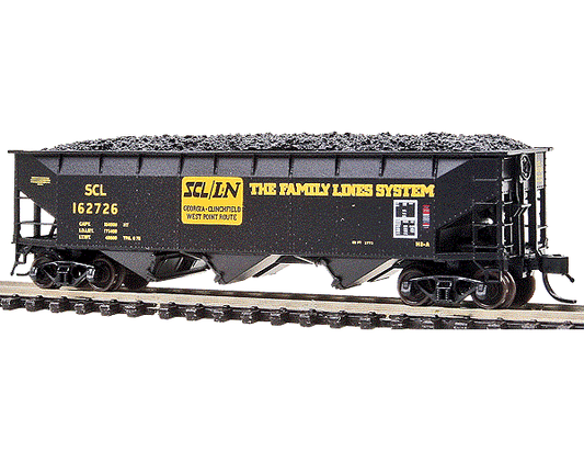 Bluford Shops 70-Ton Offset-Side 3-Bay Hopper w/ Load - Family Lines / SLC #162726 - N Scale (NOS)