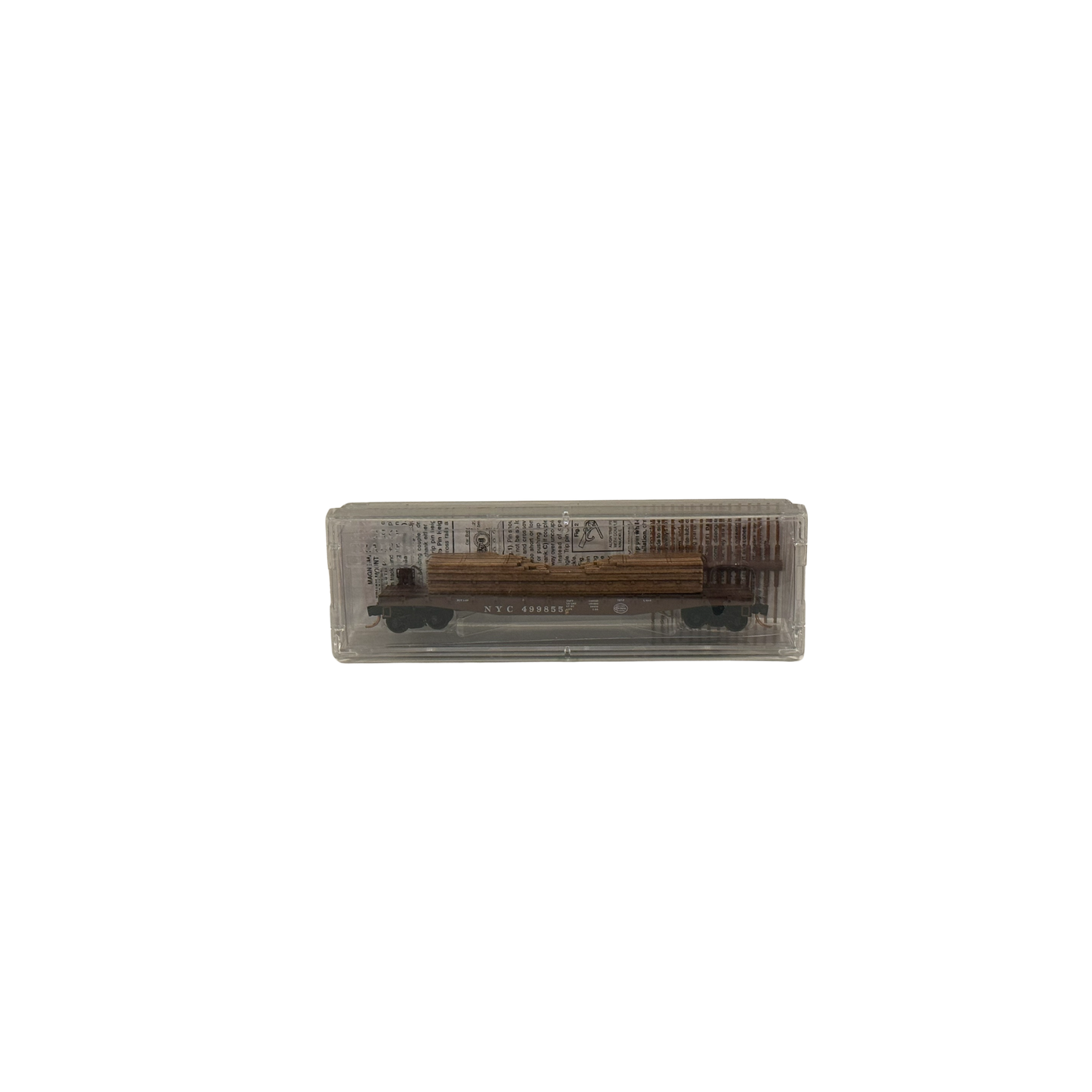 Micro-Trains (04500040) • 50' Flat Car w/ Fishbelly Sides & Removable Load • New York Central NYC #499855 • N Scale (Pre-Owned)