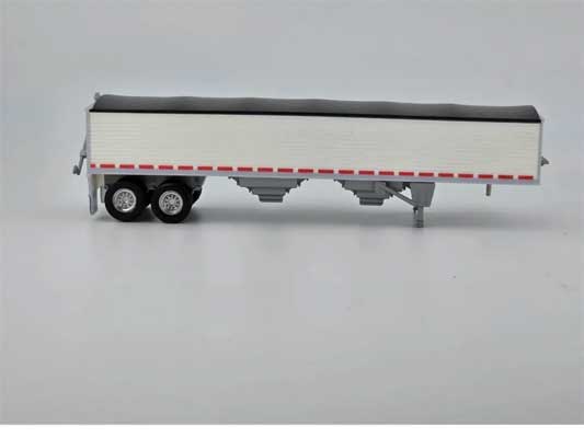 HO Logistics Replicas 39' Covered Grain Trailer (White w/ Black Tarp) | HO Scale