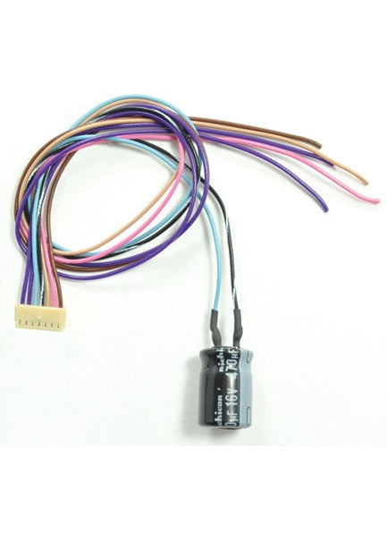 Train Control Systems (1592) | WAUX-CAP Replacement Auxiliary Harness w/ Keep-Alive Capacitor (Use with WOWSound Decoders) | All Scales