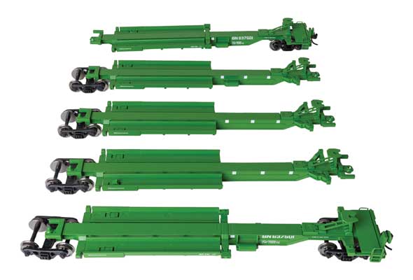 WalthersMainline (910-5263) • 263' Five-Unit All-Purpose 48' Spine Car • Burlington Northern #637501 • HO Scale