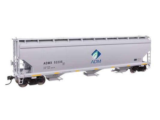 WalthersMainline 60' NSC 5150 3-Bay Covered Hopper (910-7739) | Archer-Daniels-Midland ADM #52343 | HO Scale