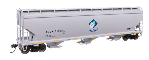 WalthersMainline 60' NSC 5150 3-Bay Covered Hopper (910-7738) | Archer-Daniels-Midland ADM #52285 | HO Scale