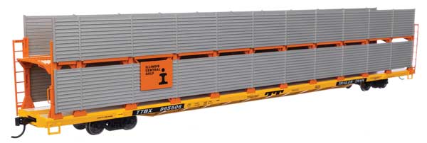 WalthersMainline (910-8113) | 89' Flatcar w/ Bi-Level w/ Shielded Auto Rack | Illinois Central Gulf TTBX #965506 | HO Scale