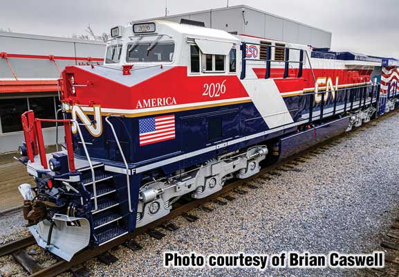WalthersMainline (910-10236) | GE ES44AC GEVO | Canadian National #2026 | America 250th Scheme, Air Force One | Standard DC | HO Scale [PRE-ORDER]