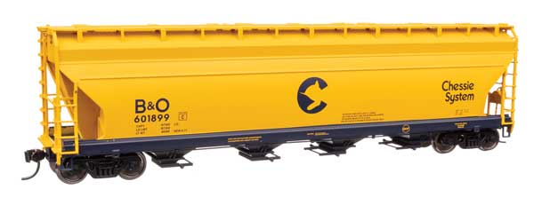 WalthersMainline ACF 5250 4-Bay Centerflow Covered Hopper - Chessie System B&O #601899 - HO Scale