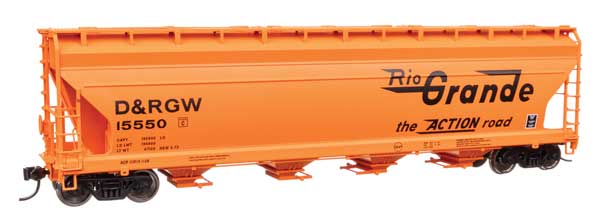 WalthersMainline ACF 5250 4-Bay Centerflow Covered Hopper - Denver & Rio Grande Western(TM) D&RGW #15590 - HO Scale