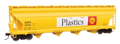 WalthersMainline ACF 5250 4-Bay Centerflow Covered Hopper - Shell Chemical #5232 - HO Scale