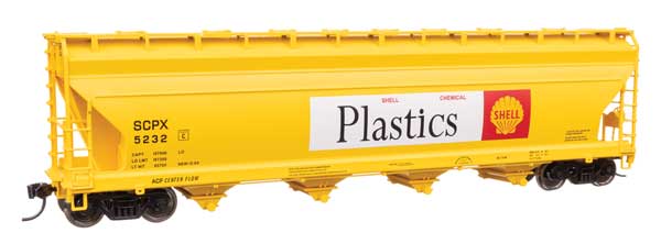 WalthersMainline ACF 5250 4-Bay Centerflow Covered Hopper - Shell Chemical #5232 - HO Scale