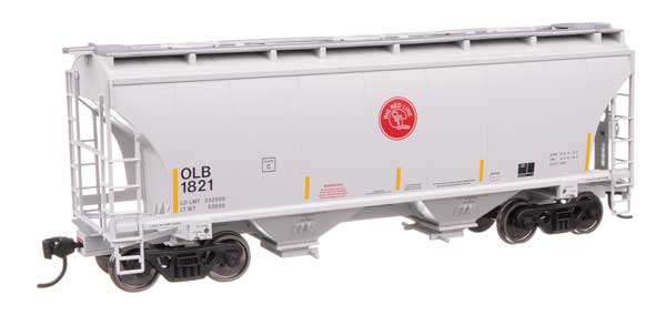 WalthersMainline 39' Trinity 3281 2-Bay Covered Hopper (910-49324) | Omaha, Lincoln and Beatrice Rwy #1821 | HO Scale