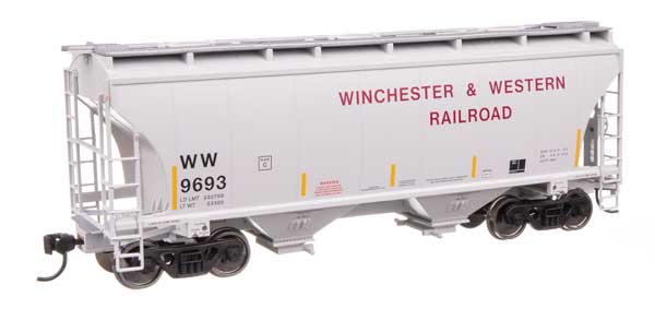 WalthersMainline 39' Trinity 3281 2-Bay Covered Hopper (910-49332) | Winchester & Western #9693 | HO Scale
