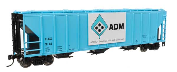 WalthersMainline 50' Pullman-Standard PS2-CD 4427 3-Bay Covered Hopper - Archer Daniels Midland ADM #3114 - HO Scale