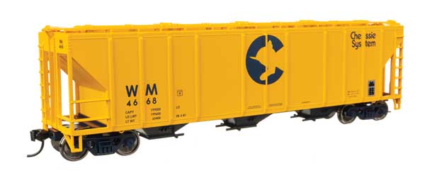 WalthersMainline 50' Pullman-Standard PS2-CD 4427 3-Bay Covered Hopper - Western Maryland #4668 - HO Scale