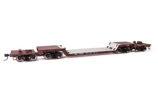 WalthersMainline 81' 8-Axle Depressed Center Flatcar (910-50231) | Norfolk & Western #70100 | HO Scale