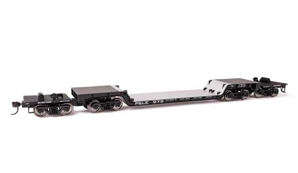 WalthersMainline 81' 8-Axle Depressed Center Flatcar (910-50242) | Pittsburgh & Lake Erie #979 | HO Scale