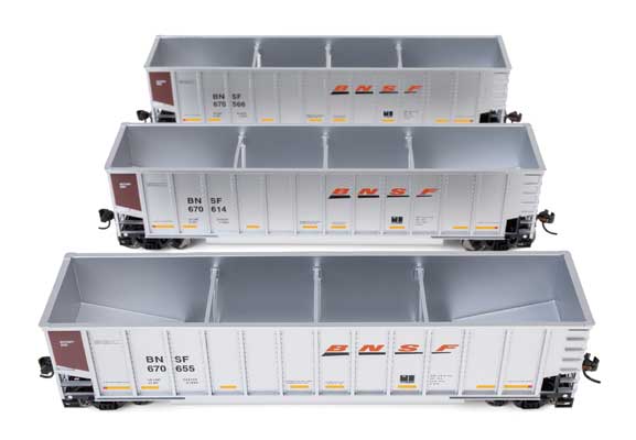 WalthersMainline (910-55909) | 50' Bethgon Coalporter Gondola | 3 Pack | BNSF #670566, 670614, 670655 | HO Scale [PRE-ORDER]