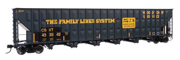 WalthersProto (910-56378) | 73' Greenville 7,000 Cu Ft Wood Chip Hopper | CSX #433330 | Patched Family Lines L&N/FLS | HO Scale [PRE-ORDER]