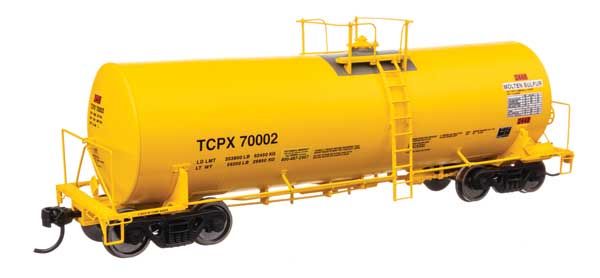WalthersProto 40' Trinity 14,000 Gallon Molten Sulfur Tank Car - TCPX #70002 - HO Scale