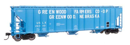WalthersProto 920-106193 • 55' Evans 4780 Covered Hopper • Greenwood USLX #26344 • HO Scale