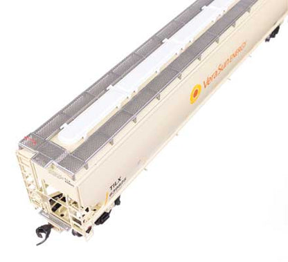 WalthersProto 67' Trinity 6351 4-Bay Covered Hopper | Vera Sun Energy TILX #639834 | HO Scale