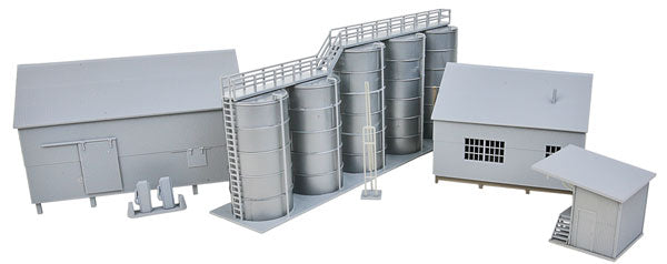 Walthers Cornerstone Trackside Oil Dealer with Storage Tanks | Kit | HO Scale