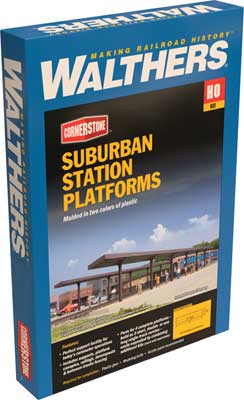 Walthers Cornerstone Suburban Station Platforms - Kit - Pkg of 4 - HO Scale