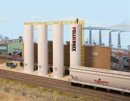 Walthers Cornerstone Plastic Pellet Plant Background Buildings | Kit | HO Scale