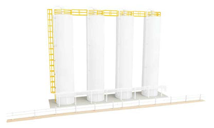 Walthers Cornerstone Plastic Pellet Plant Background Buildings | Kit | HO Scale