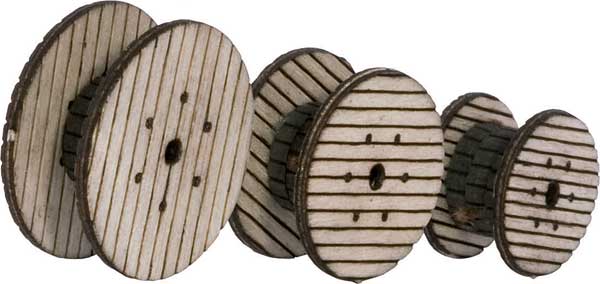 Walthers SceneMaster (949-4155) | Cabel Reels | Laser-Cut Wood Kit | HO Scale