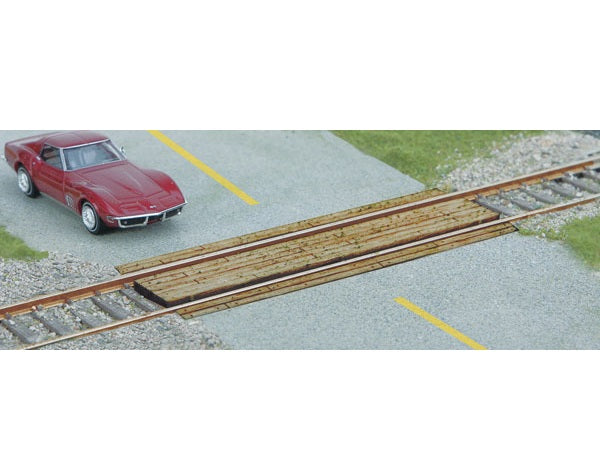 Walthers SceneMaster (949-4158) | Wood Grade Crossing, Laser Cut Wood Kit (Single) | HO Scale