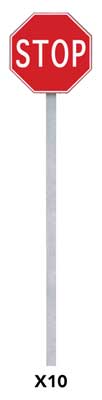 Walthers SceneMaster 949-4212 • Stop Signs • 1954-Present • Pkg of 10 • HO Scale